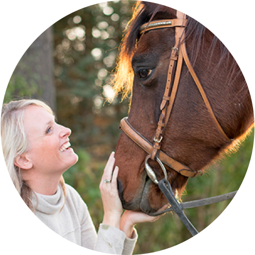 Laura Cole is a business coach, mediator and professor, pictured here with her horse Poly